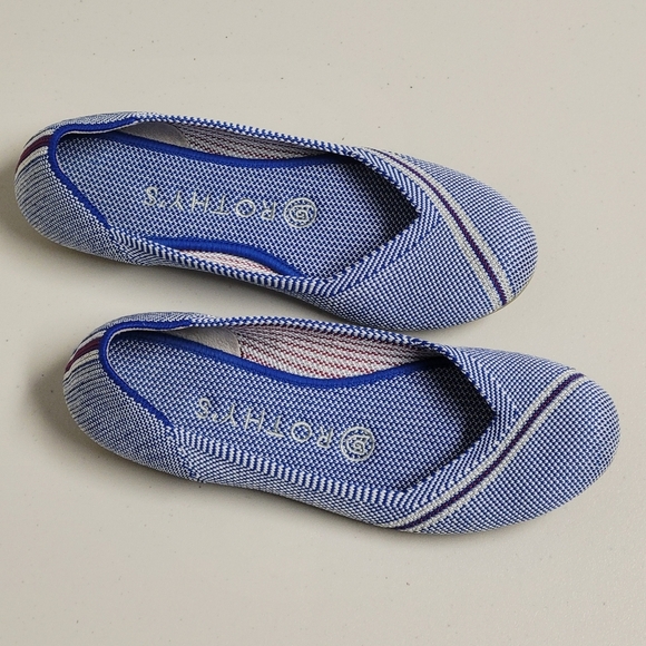 Rothy's The Flat Retired Mirror Reflective Stripe Round Toe Flats - Picture 2 of 15